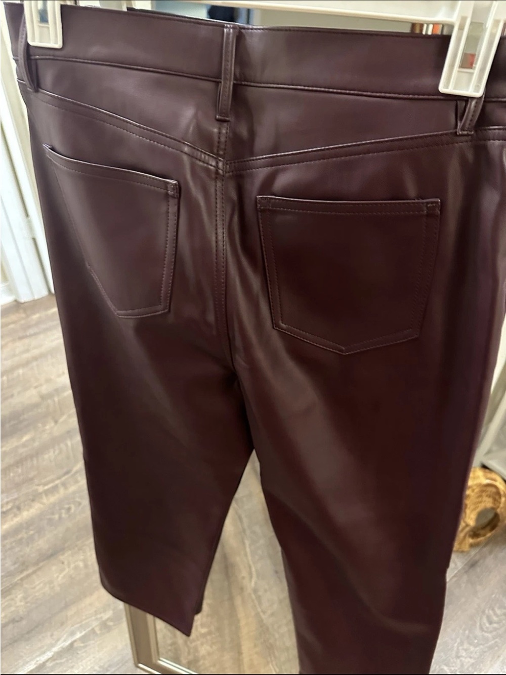 Ann Taylor Faux Leather Pants - Burgundy size 12P- petite - Picture 6 of 6